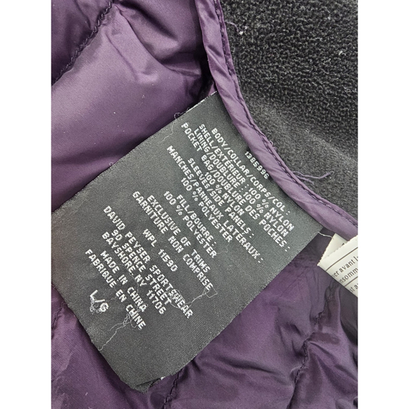 32 Degrees Heat Womens Large Full Zip Mixed Media Jacket Purple Black Puffer - Picture 7 of 9